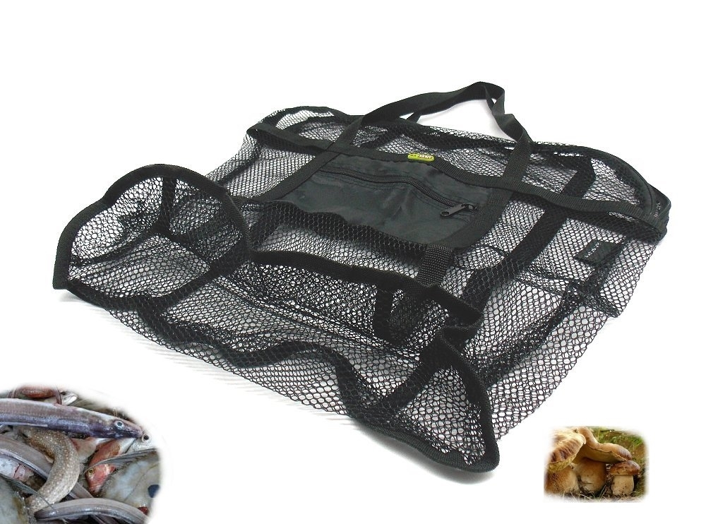 Borsa Rasport a rete nera con taschino per funghi tartufi   