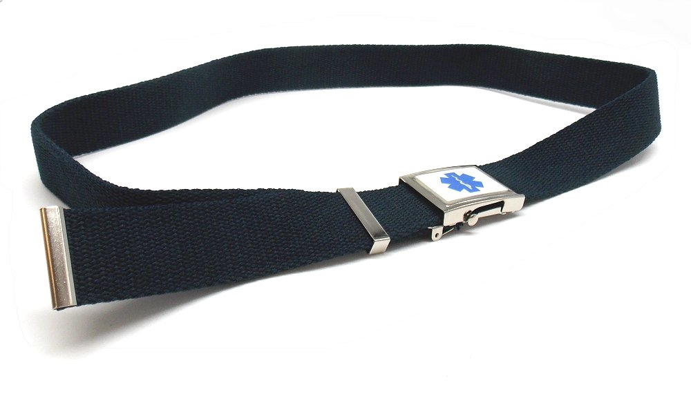 Cintura nastro in canapa 2V79 con  fibbia Soccorso Sanitario  Croce Esculapio