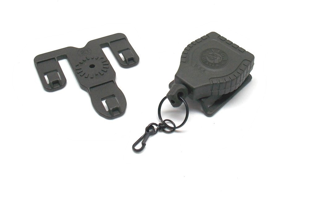 Correggiolo per pistola e portachiavi retrattile a carrucola con blocco in chiusura Vega 8V31 in polimero