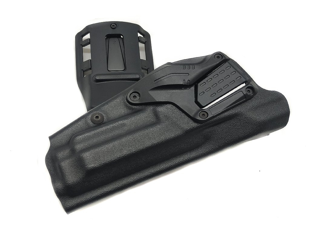 Fondina Radar in Kydex con passante girevole con pulsante indice di sgancio per pistola beretta 92/98