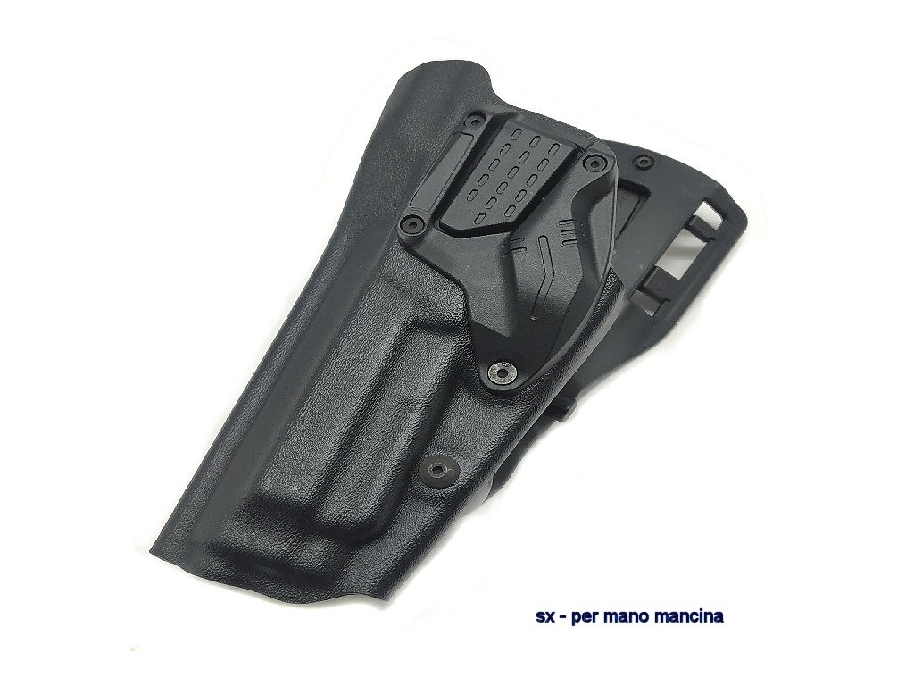 Fondina Radar in Kydex con passante girevole con pulsante indice di sgancio per pistola beretta 92/98