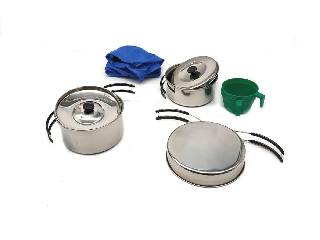 Gavetta set cottura Miltec in acciaio inox per 2 persone