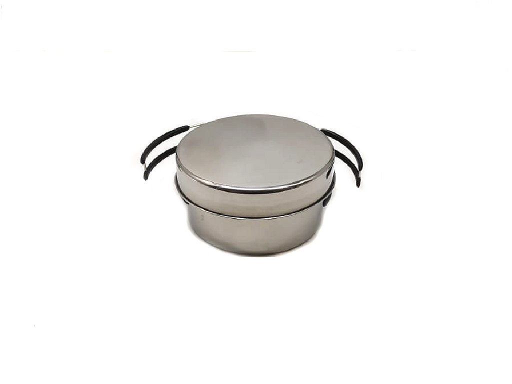 Gavetta set cottura Miltec in acciaio inox per 2 persone