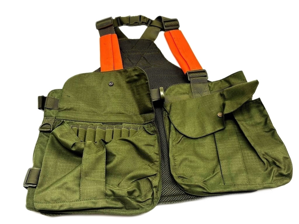 RASPORT GREEN NYLON THREE POCKET VEST