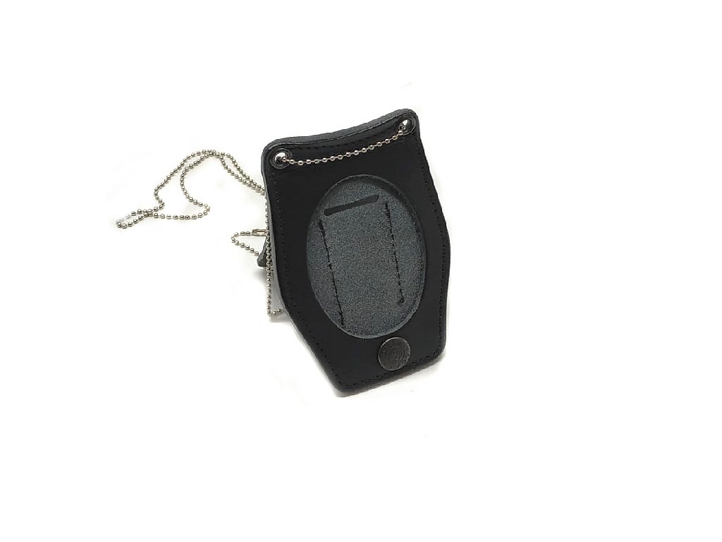 Porta placca Vega cuoio neutro con catenella 1WB123 Vigile del Fuoco