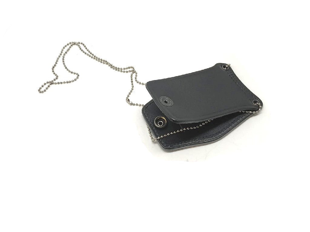 Porta placca Vega cuoio neutro con catenella 1WB123 Vigile del Fuoco