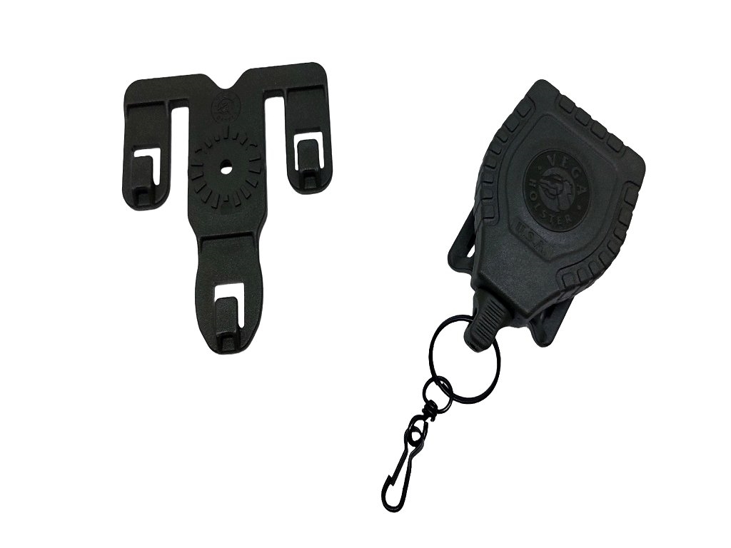 Portachiavi e correggiolo retrattile a carrucola per pistola senza blocco in chiusura Vega 8V33 in polimero