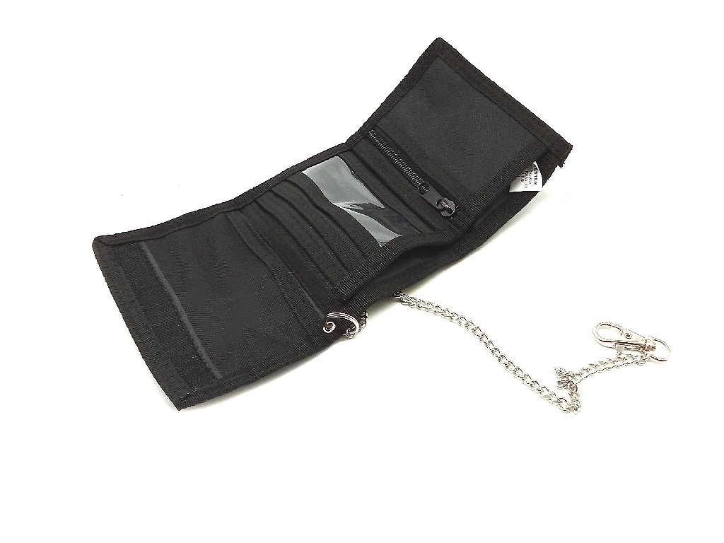 Portafoglio Miltec nero in nylon cordura con catena
