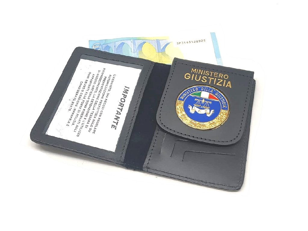 Portafoglio Vega cuoio 1WD20 con placca Ministero Giustizia