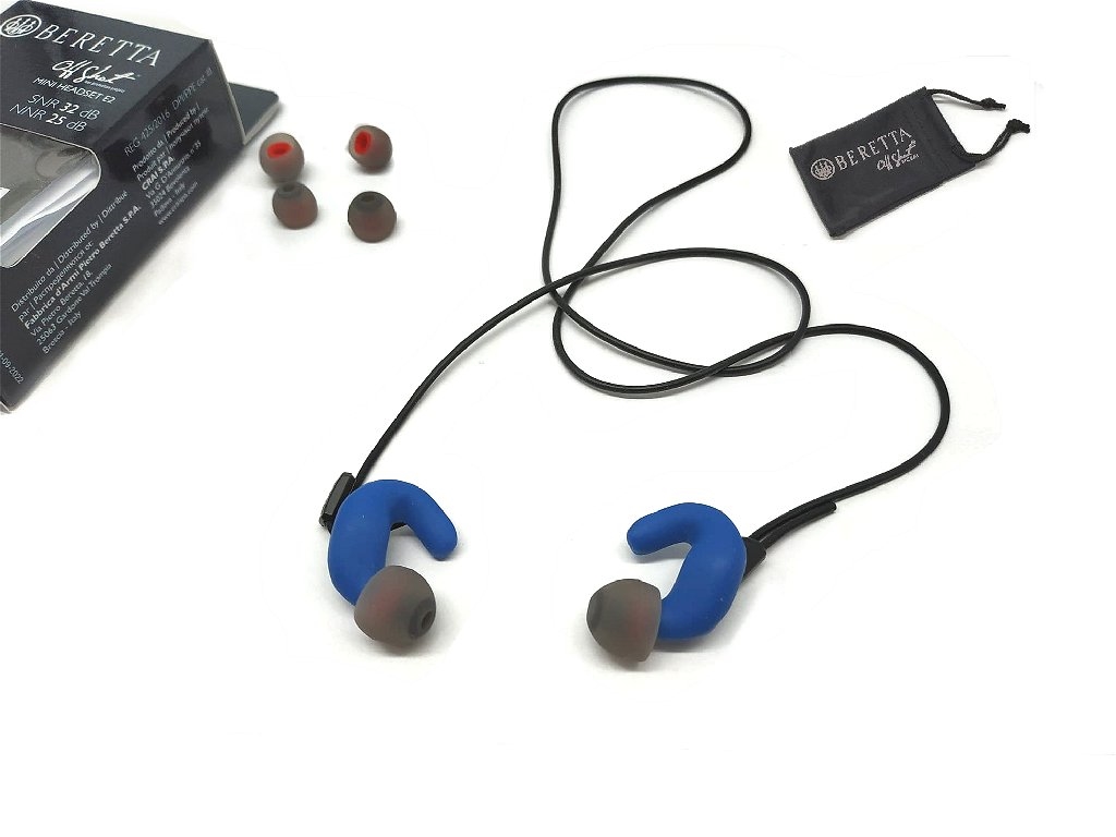 Tappi auricolari ergonomici Beretta  Block E2 Blu  32db