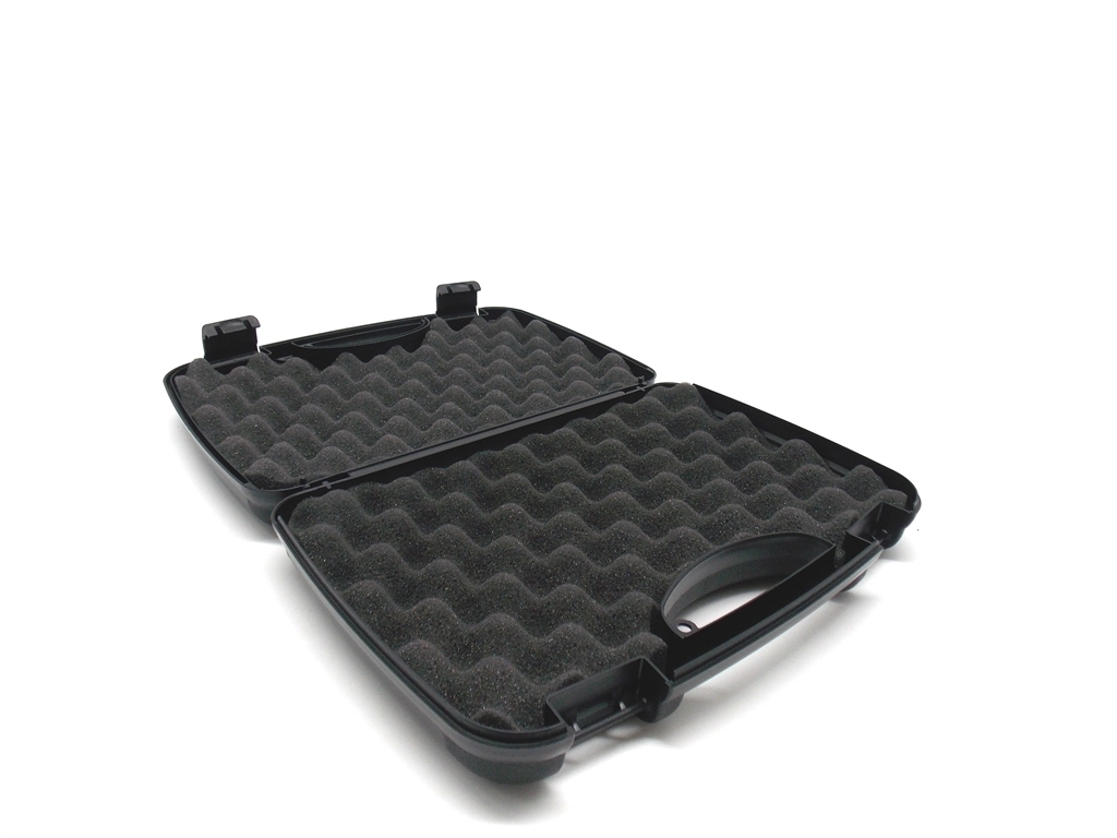 Valigetta porta pistola in plastica nera neutra 305x185x64 mm con foro per lucchetto