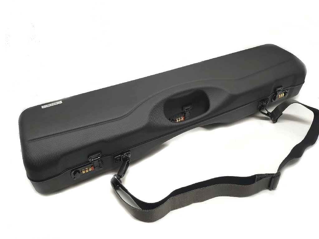 Valigetta slim porta fucile in abs grigio con cinghia tracolla e combinazione