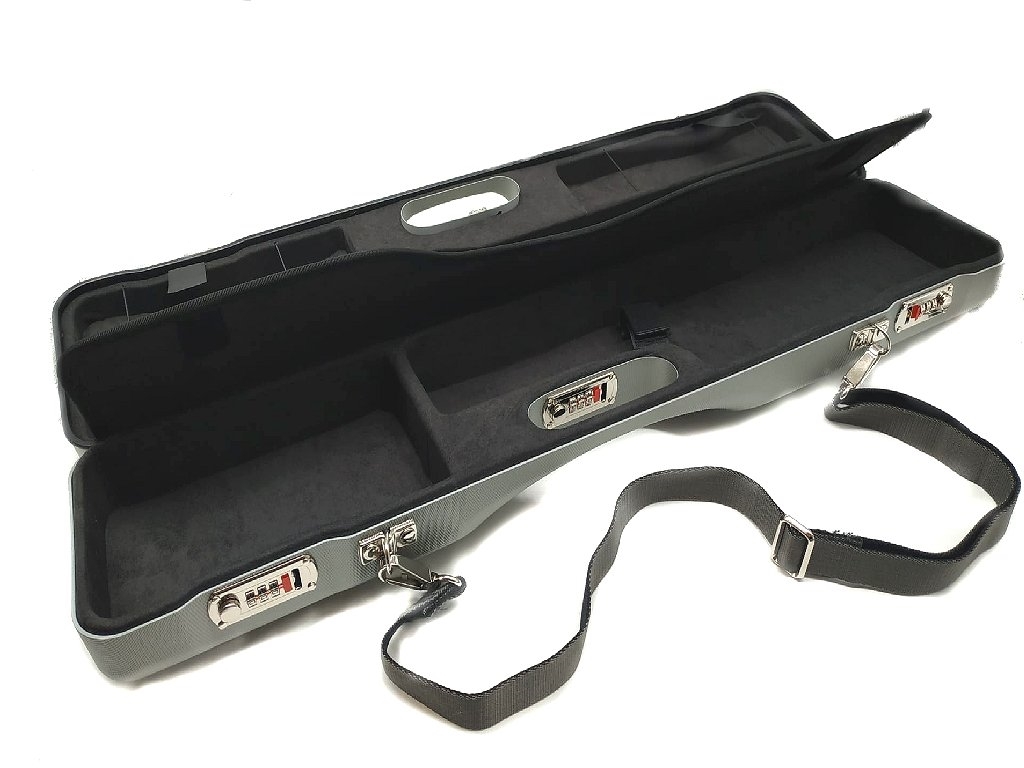 Valigetta slim porta fucile in abs grigio con cinghia tracolla e combinazione