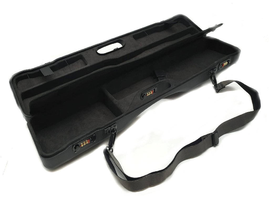 Valigetta slim porta fucile in abs nera con cinghia tracolla e combinazione